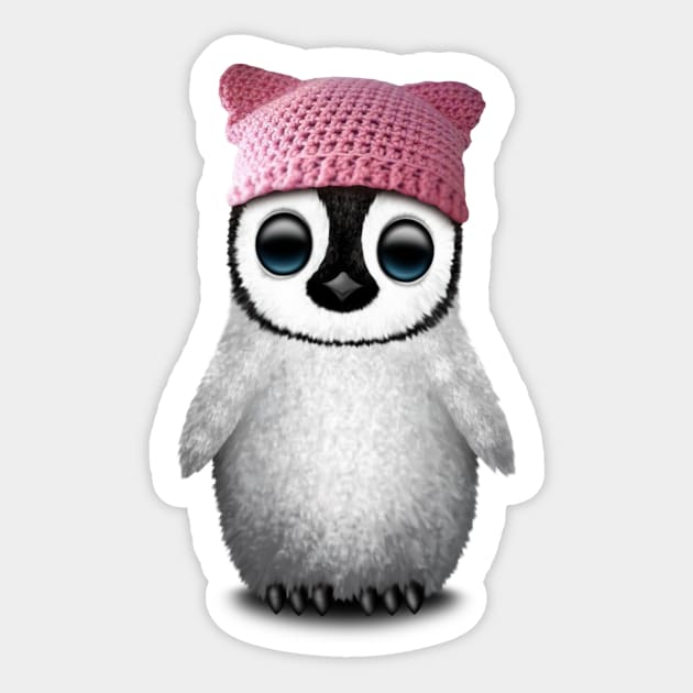 Cute Baby Penguin Wearing Pussy Hat Sticker by jeffbartels